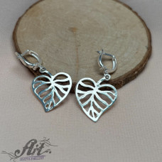 Сребърни дамски обеци "Листа" E-2007